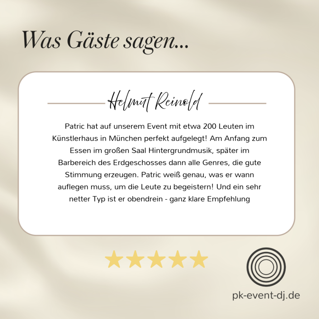Kundenbewertung von Helmut Reinold für PK Event DJ