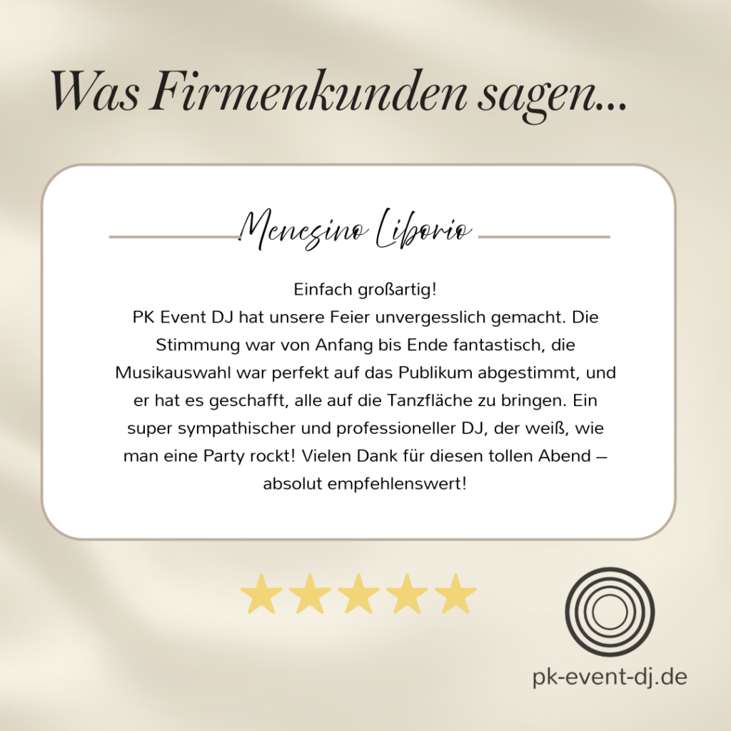 Kundenbewertung PK Event DJ
